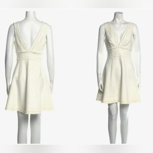 $420 CINQ À SEPT A-Line Mini White Sleeveless Dress - 4
